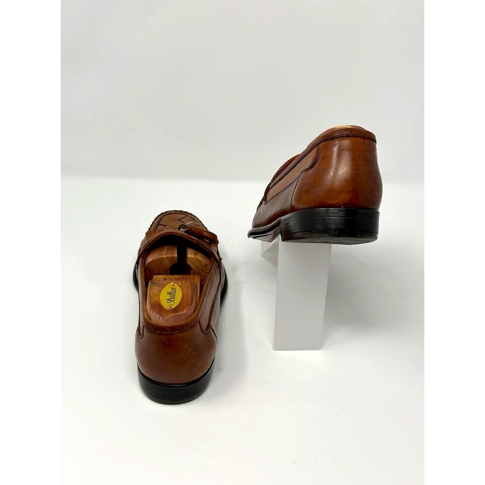 GIORGIO BRUTINI Men’s Size 8 Le Glove Loafers Brown Leather Kiltie Tassel Shoes - Picture 5 of 13